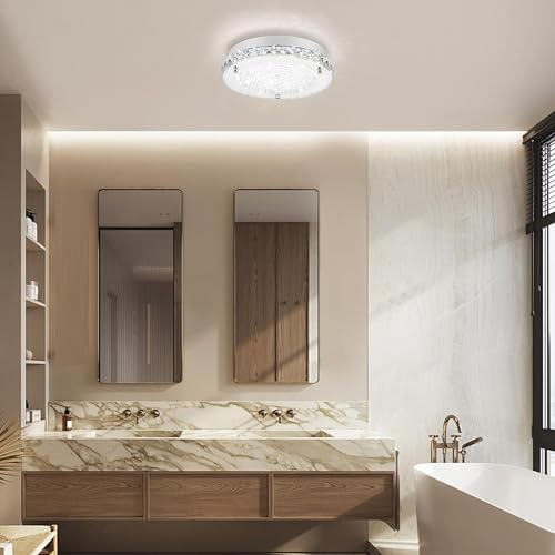 Crystal Ceiling Light Flush Mount Light Fixture Modern LED Ceiling Lamp for Foyer