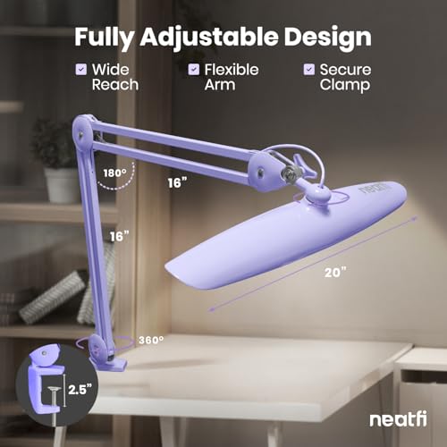 XL 2200 Lumens 20W LED Desk Lamp with Clamp