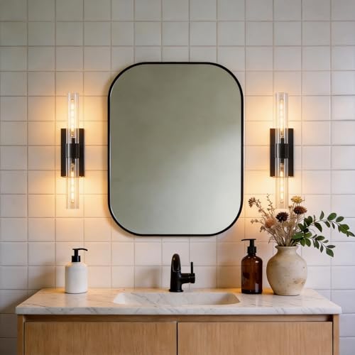 Bathroom Wall Sconce 22.8in Black Sconce Hardwired Vantiy Light
