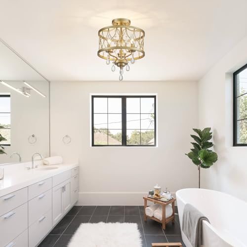 Farmhouse Crystal Ceiling Light Fixture (3 Count)