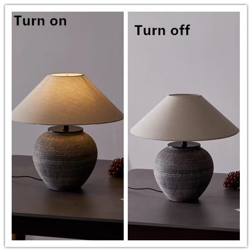 Farmhouse Ceramic Table Lamp for Living Room