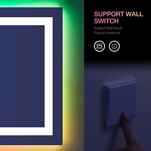 60"X30" RGB LED Bathroom Mirror with Lights