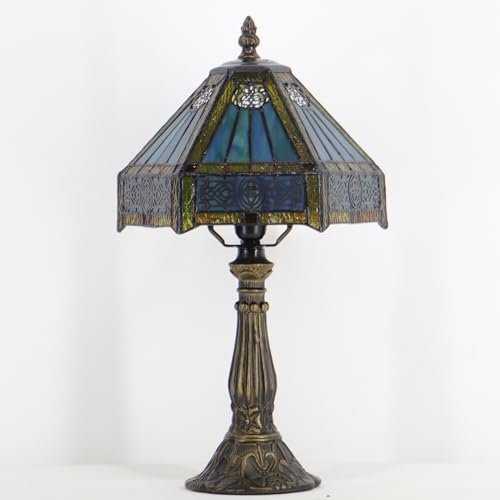 Tiffany Lamp Stained Glass Table Bedside Accent Light 8X8X14.5 inch