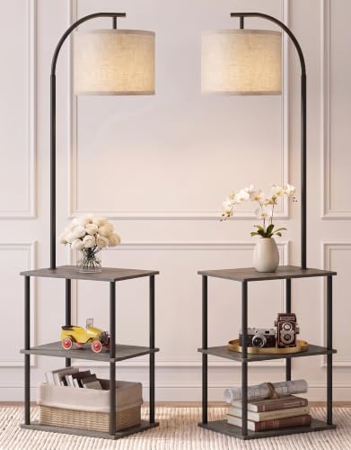 Floor Lamp with Table 2 (Oak Gray)