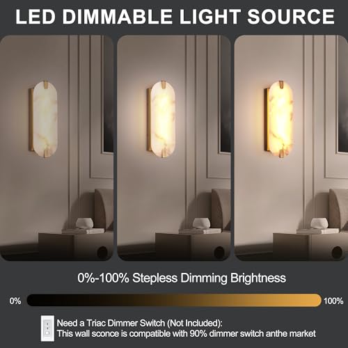 14.17in Alabaster Wall Sconces