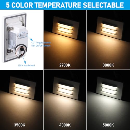 6 Pack 5CCT 120V LED Step Lights (6 Count)