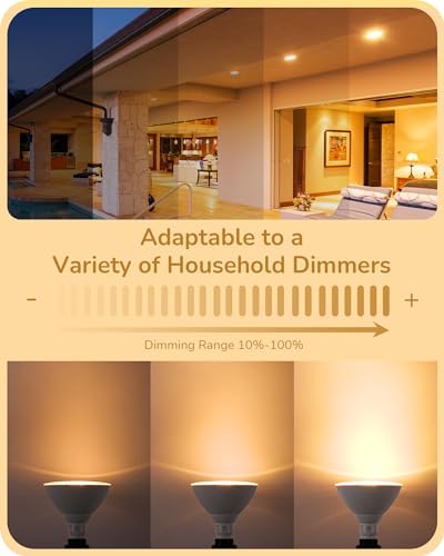 PAR38 LED Flood Light Bulbs Outdoor Dimmable 3000K 1800LM 4 Pack (4 Count)