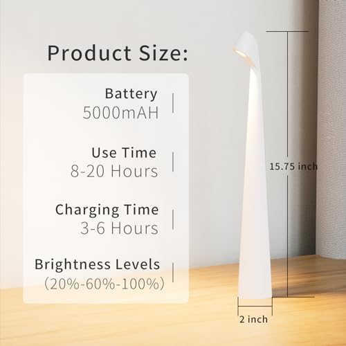 Cordless Rechargeable Reading Metal Table Lamp