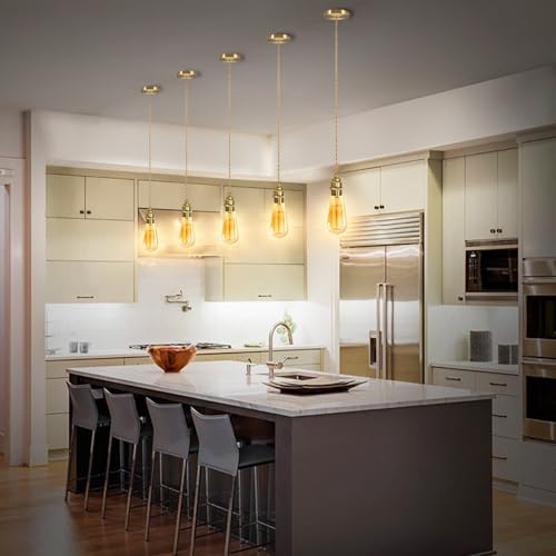 3 Pack Gold Pendant Light Kit with 4.92ft Cord