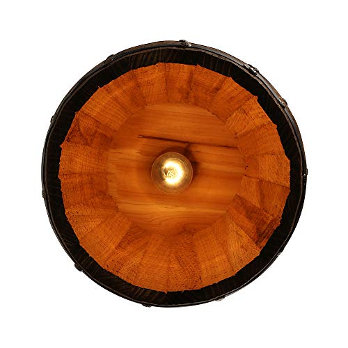 Antique Wood Wine Barrel Pendant Light