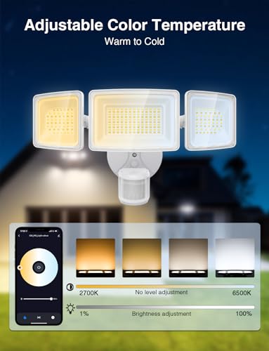 100W Smart Outdoor Security Lights with Motion Sensor