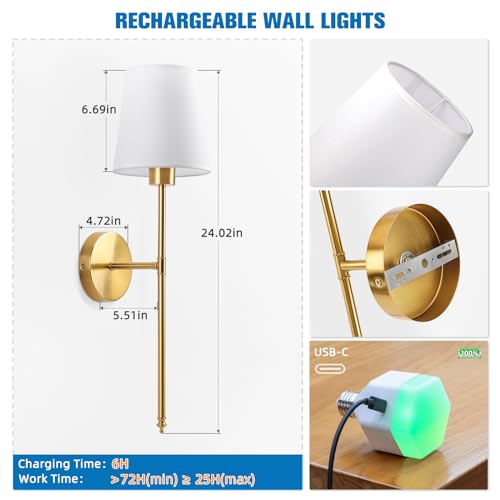 Battery Operated Wall Sconce Set of 2 (2 Count)