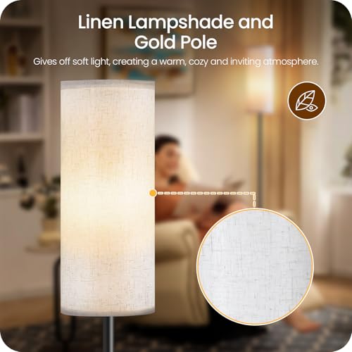 2 Pack Dimmable Floor Lamps for Living Room with 2 Remotes and Foot Switch (2 Count)