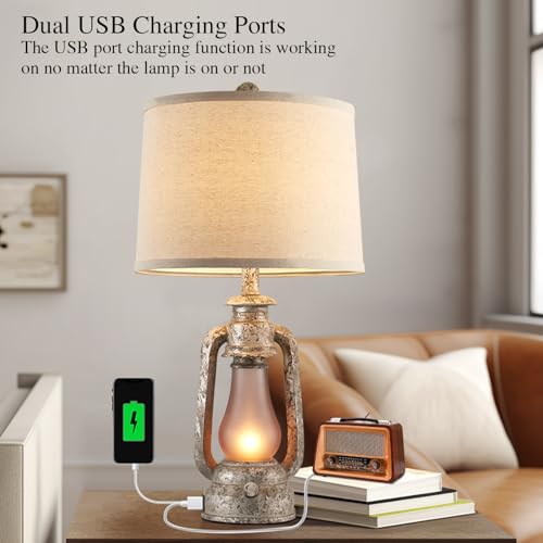 Farmhouse Rustic Table Lamps Set of 2 (2 Count)