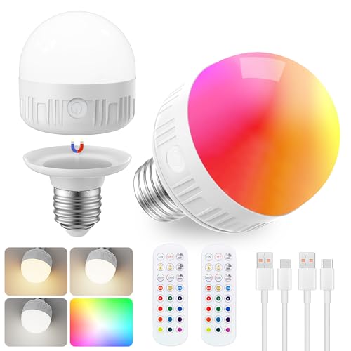 Rechargeable Light Bulbs with Remote