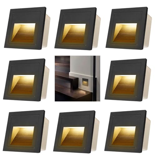 120V Indoor Outdoor Recessed Step Lights for Stair Warm White 8Pack (4 Count)