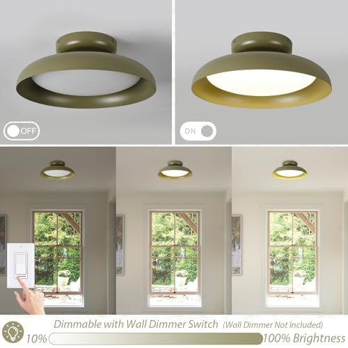 Dimmable LED 15.7 inch Semi Flush Mount Ceiling Light