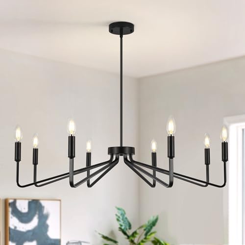 8 Light Black Farmhouse Chandelier