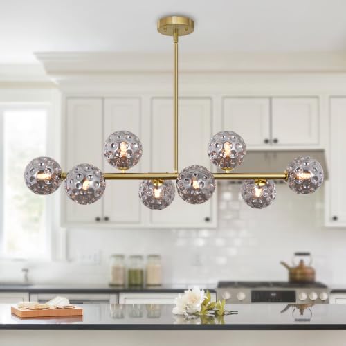 Gold Chandelier Linear Globe Dining Room Light Fixture Long Island Light