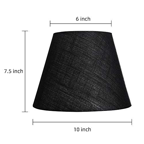 6''Top X 10'' Bottom X 7.5'' High Barrel Black Small Lamp Shade