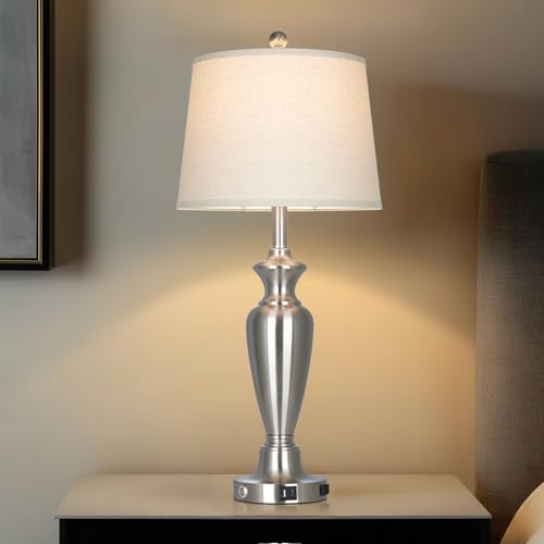Silver Table Lamp for Living Room Single