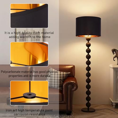 Black Lamp Shades Drum Set Of 2 Medium Gold 12 (2 Count)
