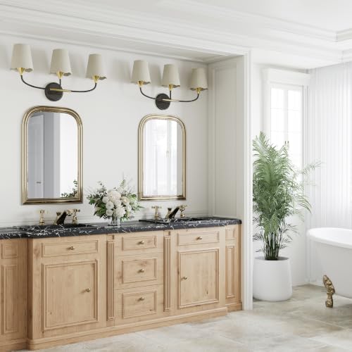 Black Gold Bathroom Light Fixtures Over Mirror (Black Gold / 3 Light)