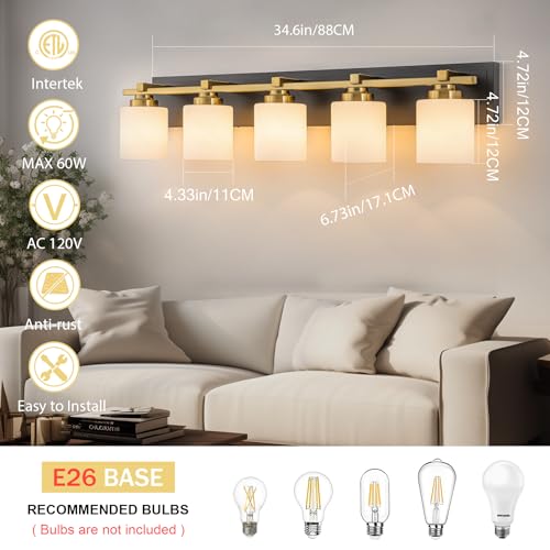 Modern Bathroom Light Fixtures Over Mirror