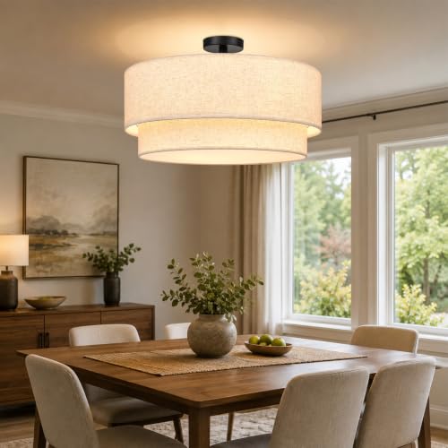 24 Inch Flush Mount Ceiling Light Black