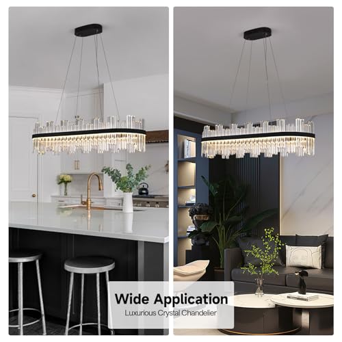 Black Led Modern Crystal Chandelier