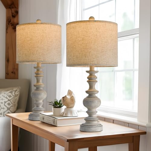 24" Farmhouse Retro Table Lamp Set of 2 (2 Count)