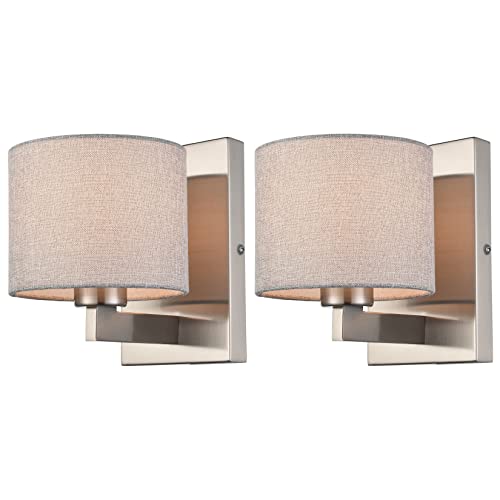 Modern Brushed Nickel Wall Sconces Set of 2 (2 Count)