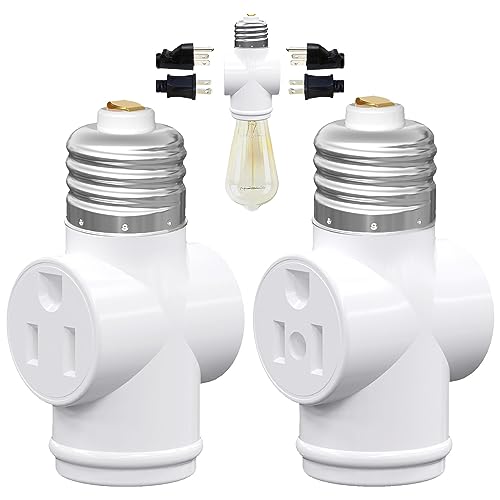 2 Pack Light Socket to Plug Adapter (2 Count)