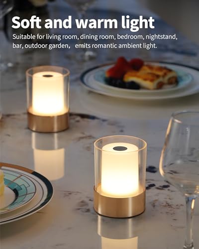 4" Gold Cordless Table Lamp 2 Pack (2 Count)