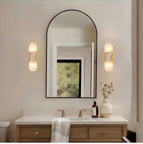 Modern Alabaster Wall Sconce Set of 2