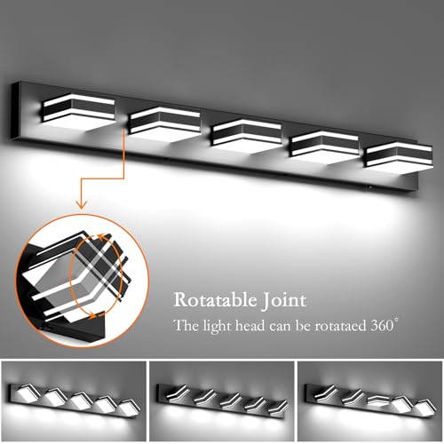 40.5inch Black Vanity Light with 5 Color Temperatures