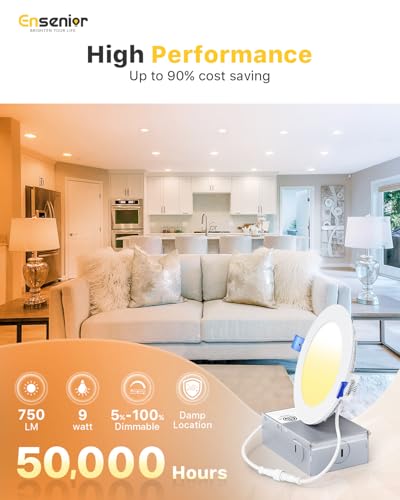 12 Pack 4 Inch LED Recessed Ceiling Light (12 Count)
