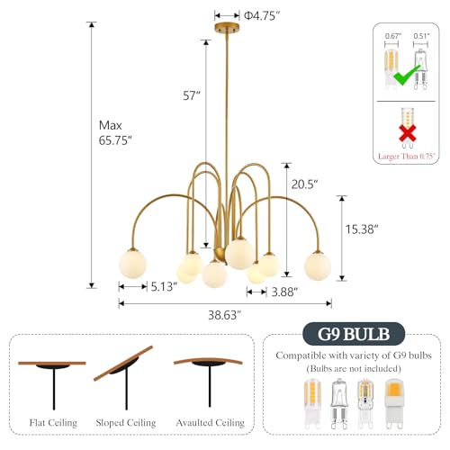 Modern Gold Sputnik Chandelier 8