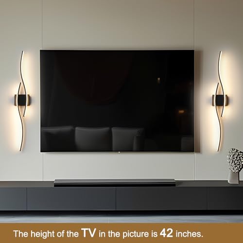 Hardwired Modern Wall Sconce Set of Two with Remote Control (2 Count)
