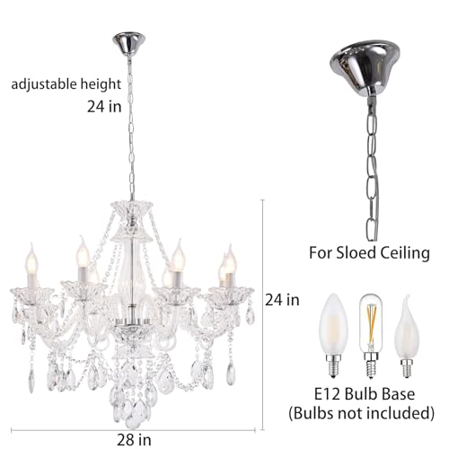 Contemporary Clear Crystal Chandelier