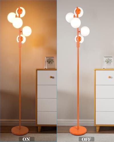 64IN Dimmable Orange Floor Lamp (5 Count)