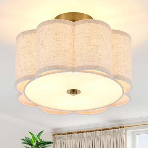 13" Gold Semi Flush Mount Ceiling Light