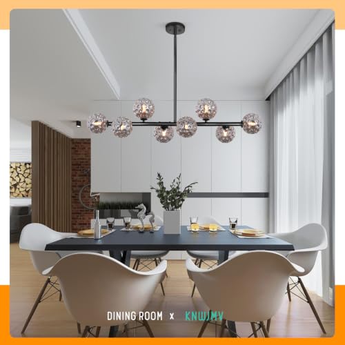 Black Linear Chandelier for Dining Room Globe Island Light Grey Chandelier