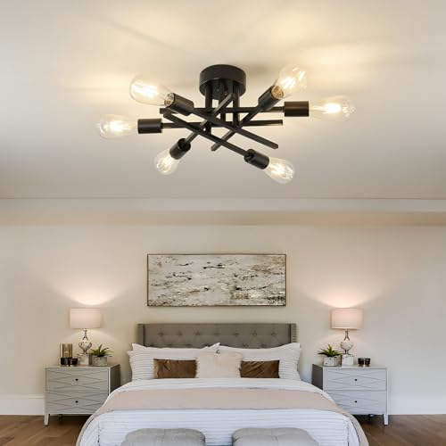 Semi Flush Mount Motion Sensor Ceiling Light Fixture