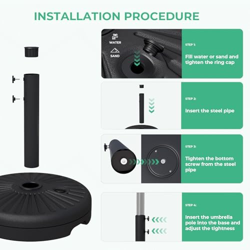81.5lb Max Capacity Outdoor Patio Umbrella Base
