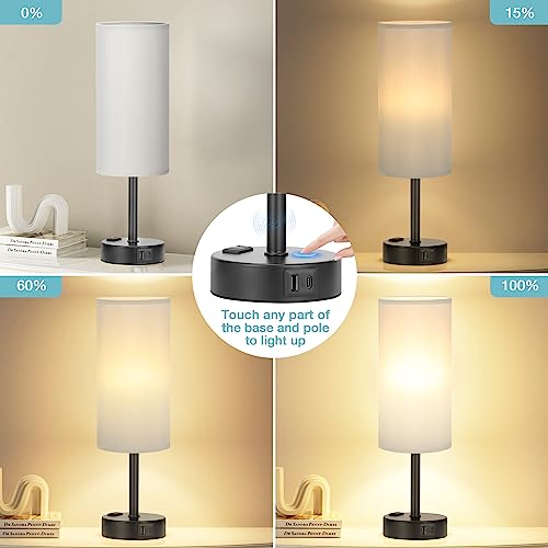 Grey Bedside Lamp for Bedroom