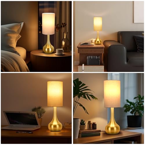Touch Gold Table Lamp for Nightstand