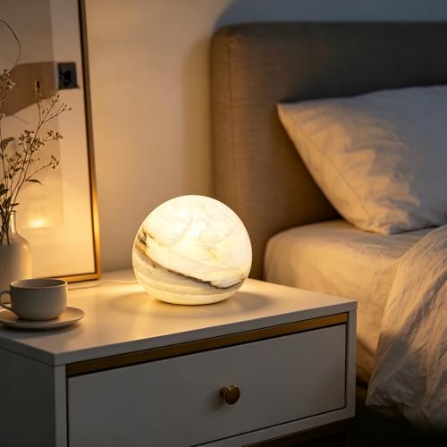 Natural Marble Lamp Cordless Touch Control Night Light 3