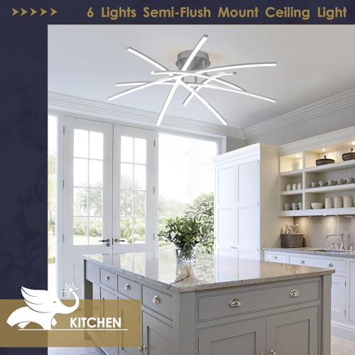 Semi Flush Mount Ceiling Light (6 Count)