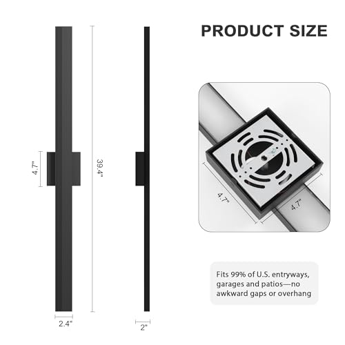 Aluminum 39 in Long Outdoor Wall Light Fixture